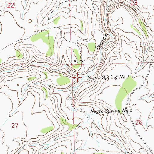 Topographic Map of Negro Spring Number 1, CO