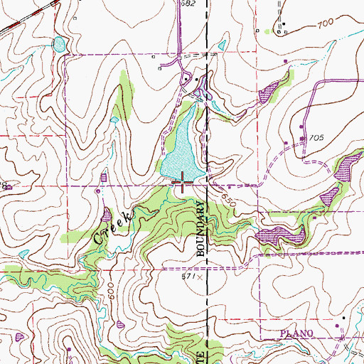 Topographic Map of Quisenberry Lake Dam, TX