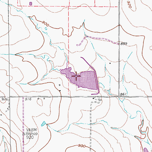 Topographic Map of Soil Conservation Service Site 7 Reservoir, TX