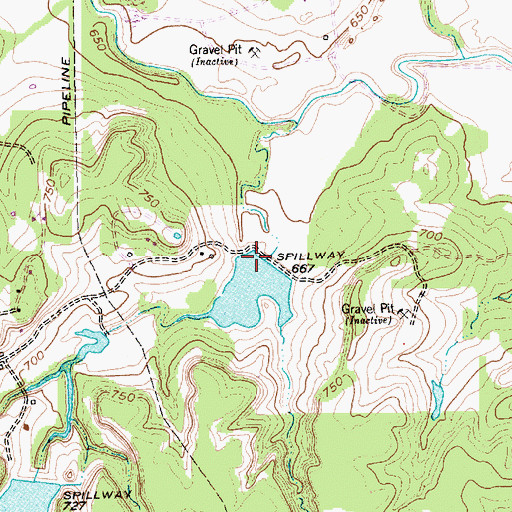 Topographic Map of Haywire Lake Number 1 Dam, TX