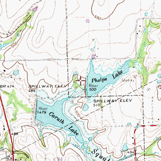 Topographic Map of Soil Conservation Service Site 4b Dam, TX