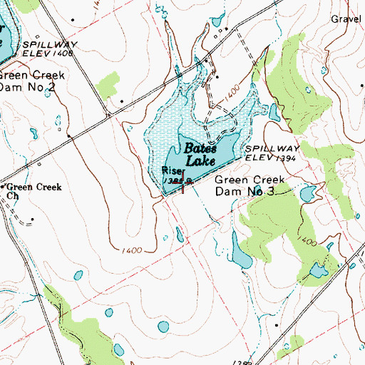 Topographic Map of Soil Conservation Service Site 3 Dam, TX