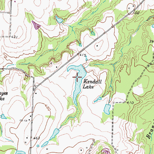 Topographic Map of Kendall Lake, TX