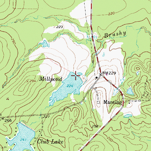 Topographic Map of M M Flournoy Dam, TX