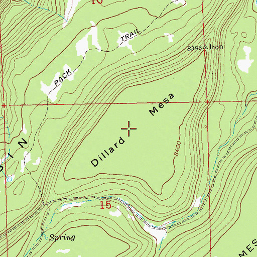 Topographic Map of Dillard Mesa, CO