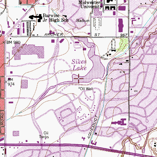 Topographic Map of Sikes Lake, TX