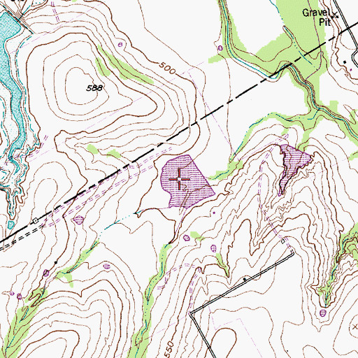 Topographic Map of Soil Conservation Service Site 27 Reservoir, TX