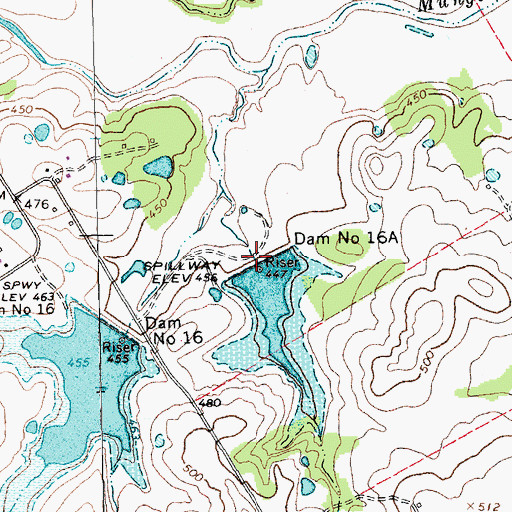 Topographic Map of Soil Conservation Service Site 16a Dam, TX