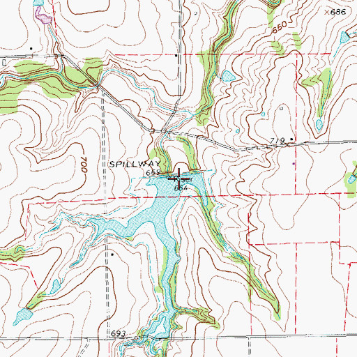 Topographic Map of Soil Conservation Service Site 3b Reservoir, TX