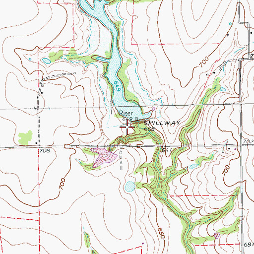 Topographic Map of Soil Conservation Service Site 2a Dam, TX