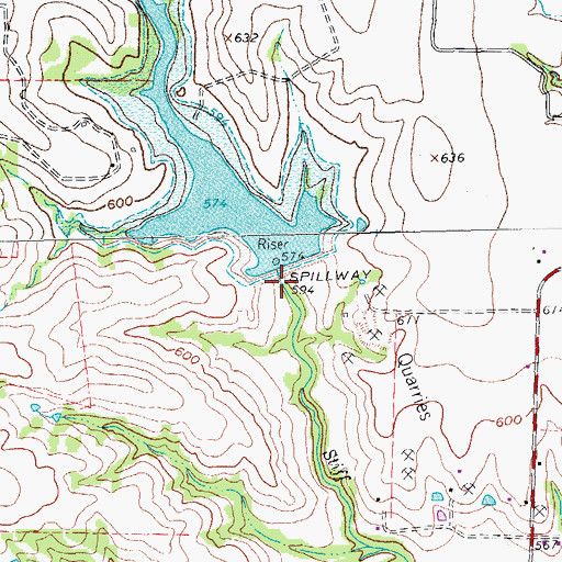Topographic Map of Soil Conservation Service Site 12 Dam, TX