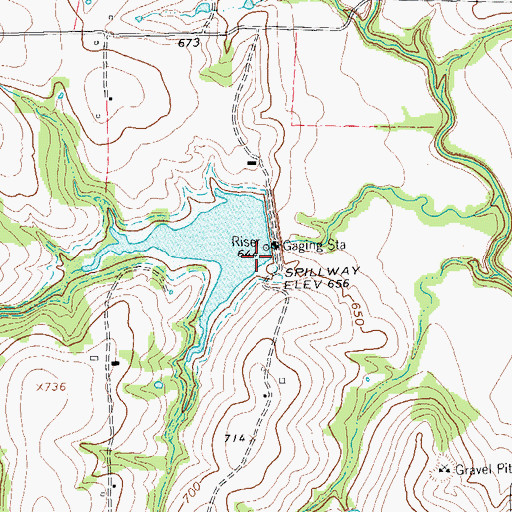 Topographic Map of Soil Conservation Service Site 11 Dam, TX