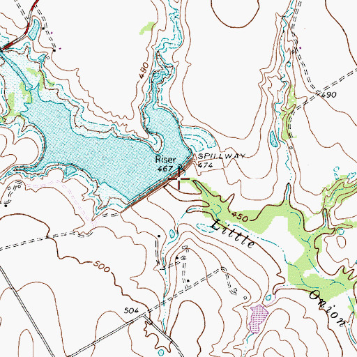 Topographic Map of Soil Conservation Service Site 113 Dam, TX
