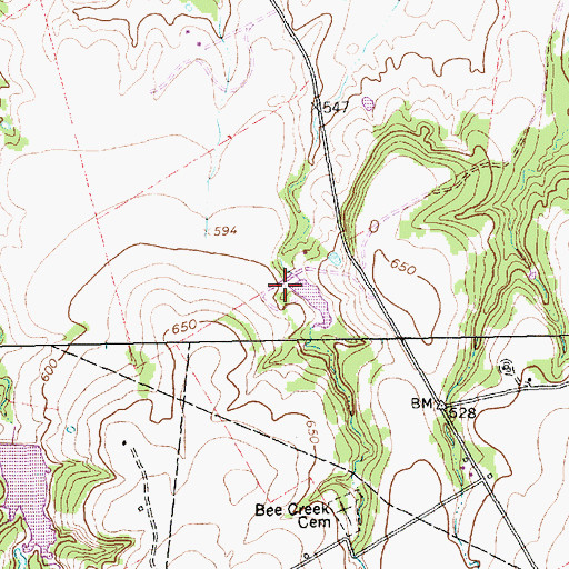Topographic Map of Soil Conservation Service Site 79b Dam, TX