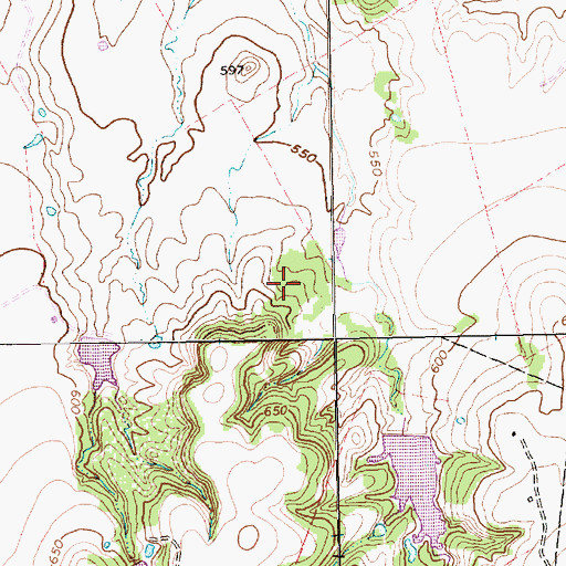 Topographic Map of Soil Conservation Service Site 77 Reservoir, TX