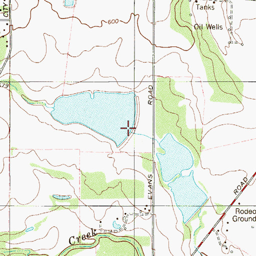 Topographic Map of Baker Lake Dam, TX