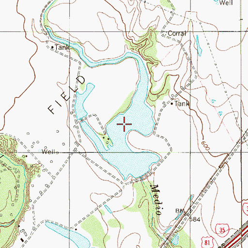 Topographic Map of O R Mitchell Lake 1, TX