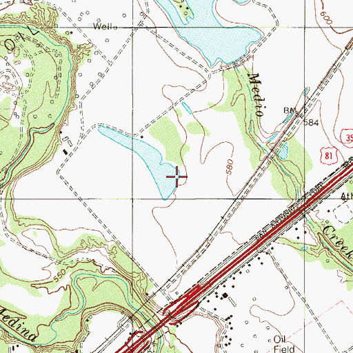 Topographic Map of O R Mitchell Lake 2 Dam, TX