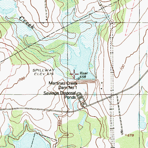 Topographic Map of Soil Conservation Service Site 1 Dam, TX