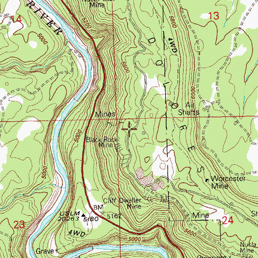 Topographic Map of Red Sox Mine, CO