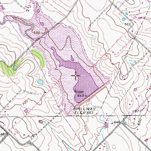 Topographic Map of Soil Conservation Service Site 5 Reservoir, TX