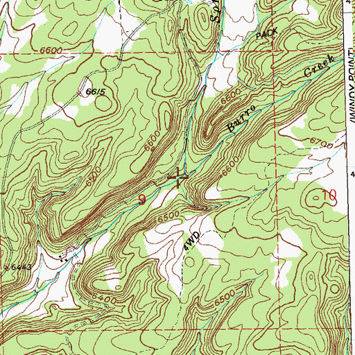 Topographic Map of Burro Creek, CO