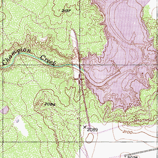 Topographic Map of Champion Creek Dam, TX