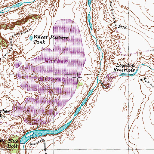 Topographic Map of Colorado River Off Channel Storage Dam, TX