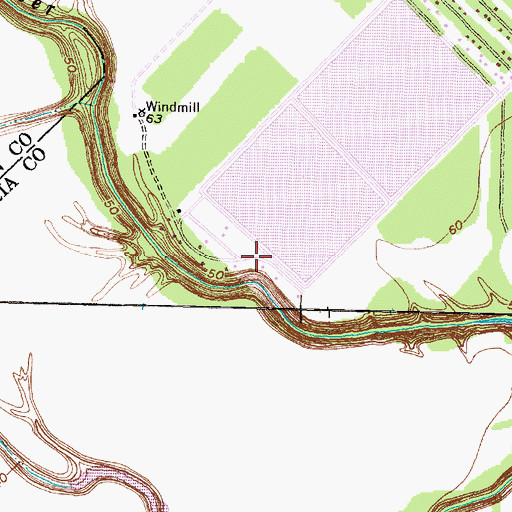 Topographic Map of Baker Reservoir Levee, TX