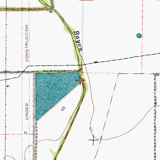 Topographic Map of Division Lake Levee, TX