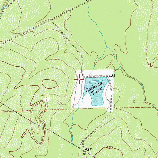 Topographic Map of Duval County Ranch Cochina Tank Dam, TX