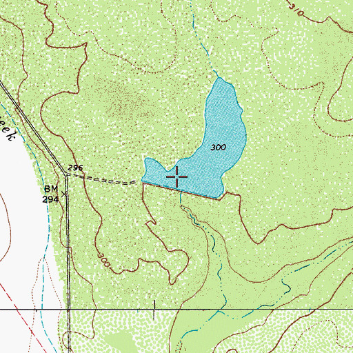 Topographic Map of Dobie Lake Dam, TX