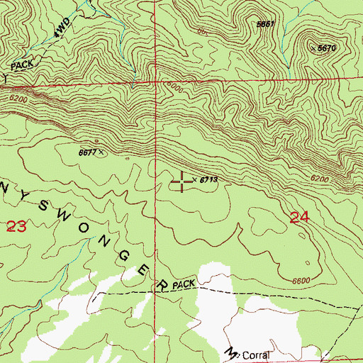 Topographic Map of Nyswonger Mesa, CO