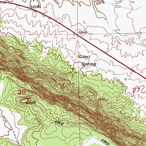 Topographic Map of Stone Spring, CO