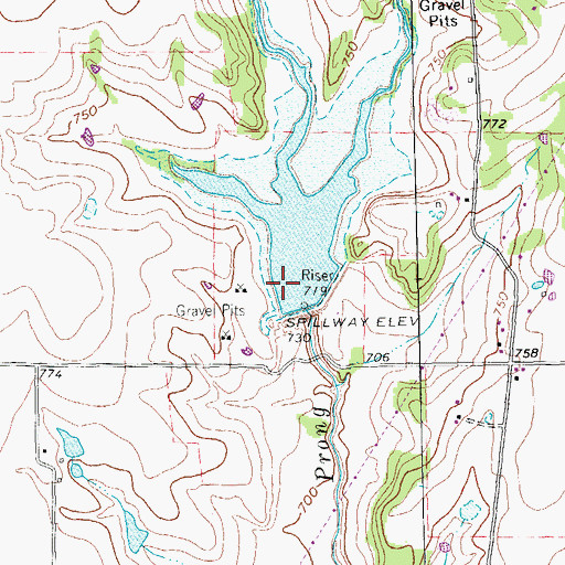 Topographic Map of Soil Conservation Service Site 32 Dam, TX