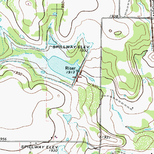 Topographic Map of Soil Conservation Service Site 34a Dam, TX