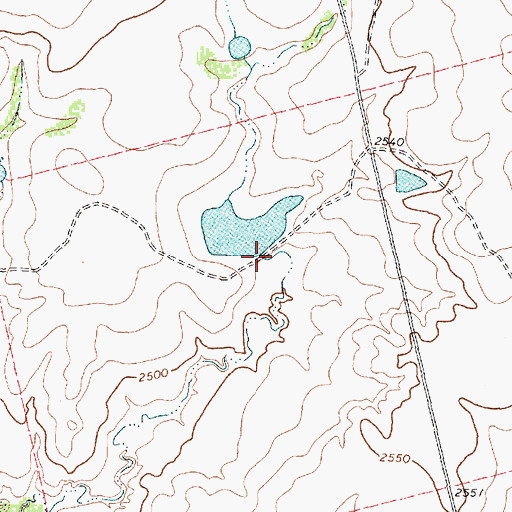 Topographic Map of Creighton Lake Dam, TX