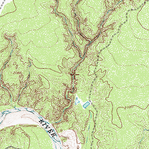 Topographic Map of Hagins Panther Canyon Lake Dam, TX
