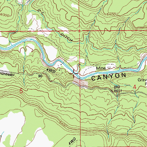 Topographic Map of Little Bucktail Creek, CO