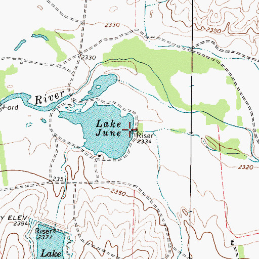 Topographic Map of Lake June Dam, TX