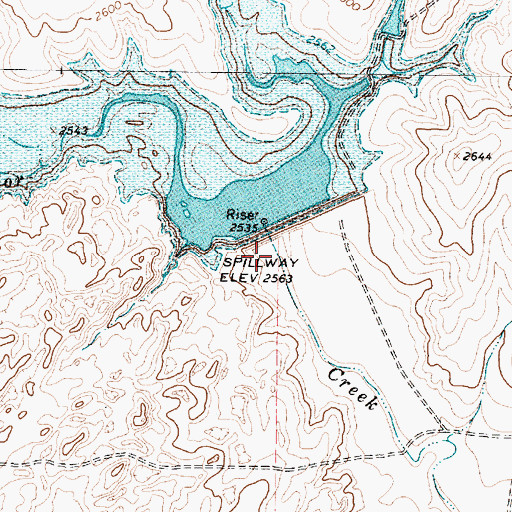 Topographic Map of Soil Conservation Service Site 9 Dam, TX