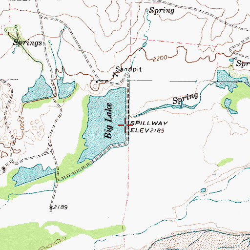 Topographic Map of Kritzer Lake Dam, TX