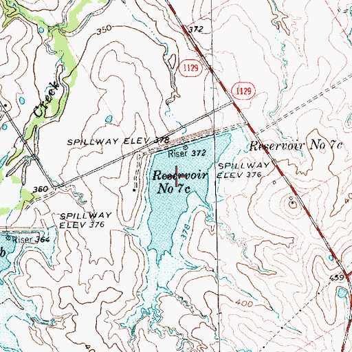 Topographic Map of Reservoir Number Seven C, TX