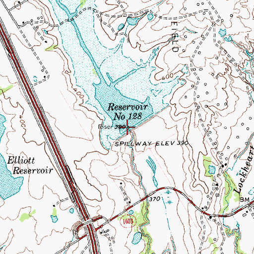 Topographic Map of Soil Conservation Service Site 128 Dam, TX