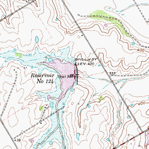 Topographic Map of Soil Conservation Service Site 124 Dam, TX