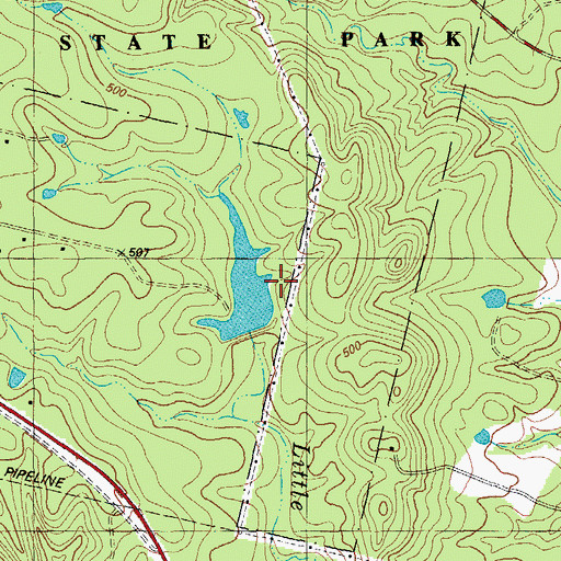 Topographic Map of Harmon Dam, TX
