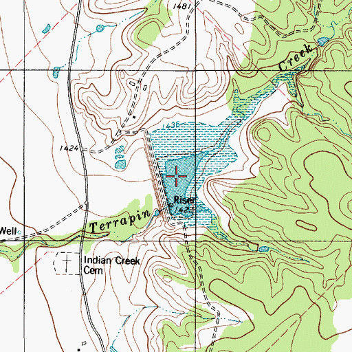 Topographic Map of Soil Conservation Service Site 4 Reservoir, TX