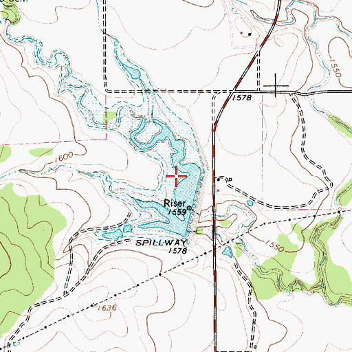 Topographic Map of Soil Conservation Service Site 6 Reservoir, TX