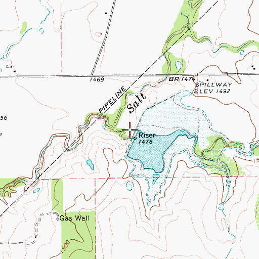 Topographic Map of Soil Conservation Service Site 16a Dam, TX
