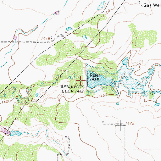 Topographic Map of Soil Conservation Service Site 17 Dam, TX